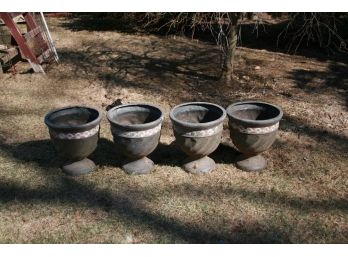 (#94)  4- Resin Planters - Check Photo's