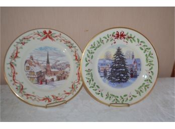 (#9) Lenox Christmas Plate 2006, Village Around The World 2001 - 2 Plates