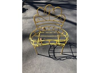(#7) Metal Garden  Planter Chair - Painted/  Has Some Rust/ Check Photo's