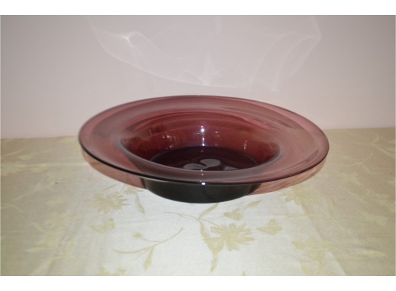 Dark Purple Decorative Glass Bowl 16.5'Outside Round- See Details