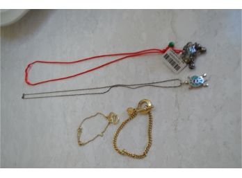 (#17) Necklaces With Turtle Charm And Bracelets
