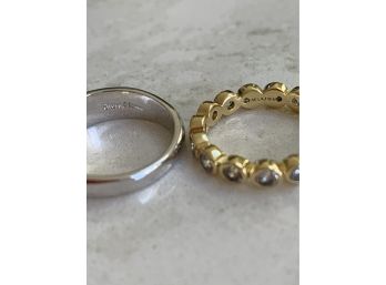 (#12) AFLA/MA CZ Ring And Silver Ring - Size Not Sure
