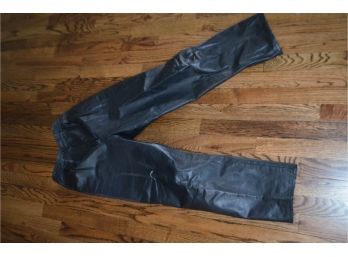 Vintage Siena Black Leather Pleaded Pants Size 2