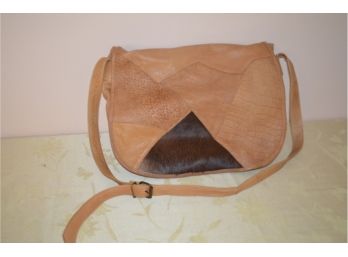(#94) Soft Leather Made In India Handbag Light Weight - Excellent