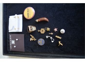 (#20) Assortment Of Costume Jewelry Ring, Charms And Stud Earrings (2)