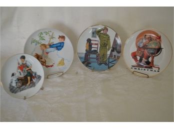 (#80) Norman Rockwell Plates (4)