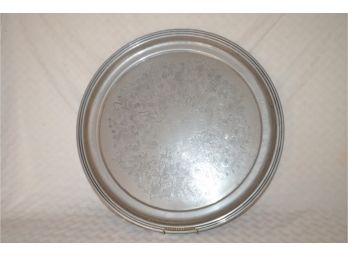 (#8) Silver (not Sterling) Serving Tray 17.5'R