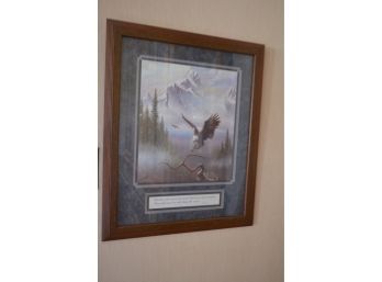 (#69) Framed Eagle Inspiration Picture  19 X 23