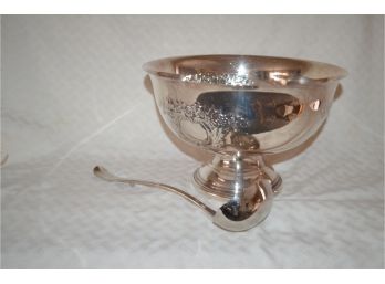 (#22) Silver-Plate Punch Bowl With Ladle