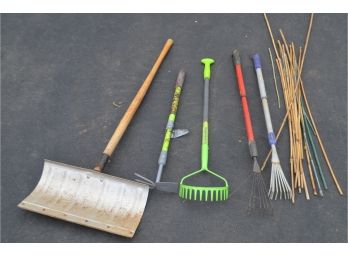 (#16) Garden Tools And Shovel With Garden Sticks