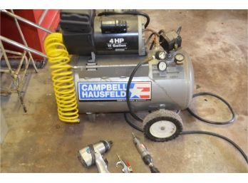 Campbell Hausfeld Air Compressor 4HP 11 Gallon With Attachments - Works