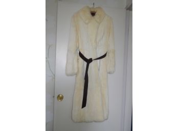 (#145) Vintage White Fur Rabbit Coat