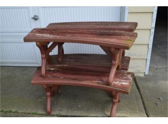 Red Wood Patio Benches (4)  - See Details