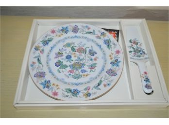 (#153) NEW Cake Plate And Server In Box