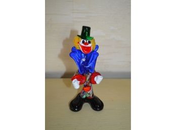 (#33) Hand Blown Clown Figurine 8'H