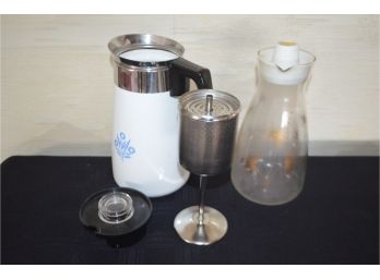 (#65) Vintage Corningware Coffee Pot, Glass Decanter