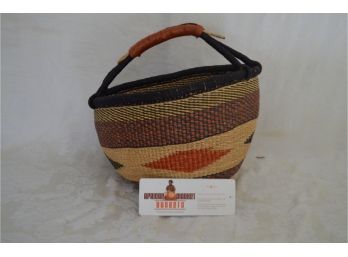 (#224) Beautiful African Market Basket Weaving Hope Ghana West Africa Easy To Reshape