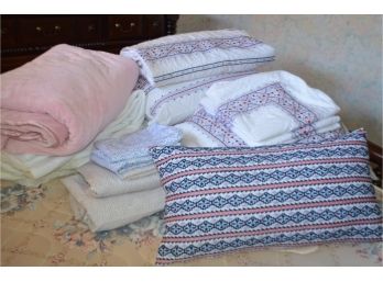 (#129) Sky Queen Bedding (5 Shams, 2 Decorative Pillows, Duet Cover, Sheets, Mattress Pad, Blanket)