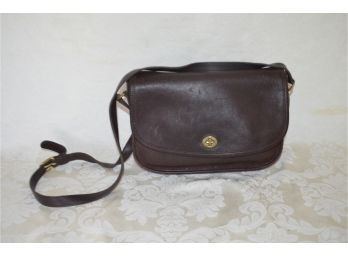(#207) Vintage Coach Leather Espresso Handbag 12x9