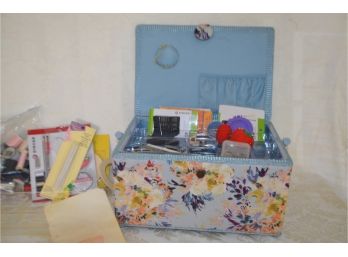 (#154) Portable Sewing Basket With Accessories
