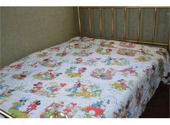 (#146) Vintage Mickey Quilt (some Stains, Damage)