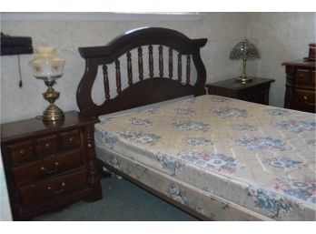 Queen Bed With Mattress (separate Bidding On Dresser And Night Stand )