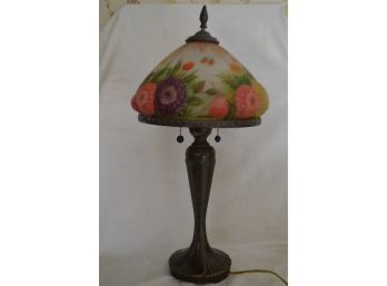 Beautiful Floral Glass Table Lamp