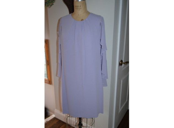 BCBG Maxazria Lavender Chiffon Attached Cape Sleeveless Dress Size Large