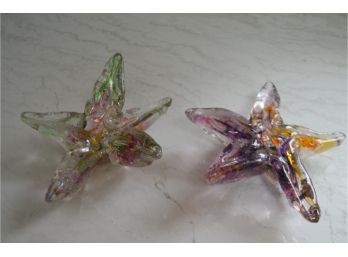 (#10) Glass Art Fish Star (few Chips) (2)