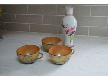 (#7) Japanese Tea Cups (3) Vase