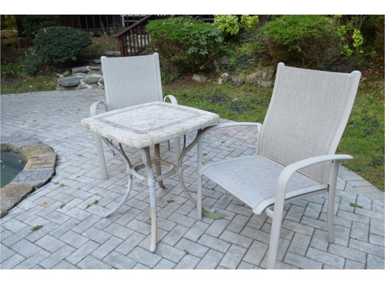 Cast Aluminum Bistro Set (Table And 2 Chairs)