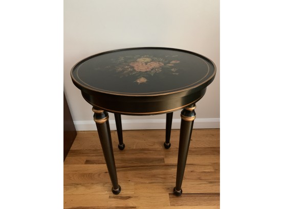 Hand-painted Accent Side Table  20” R