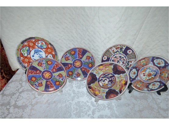 Imari Ware Porcelain Japan Plates With Stand (6)
