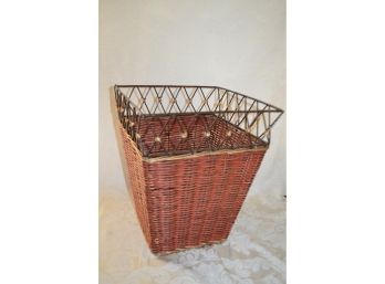 (#242) Wicker Waste Basket