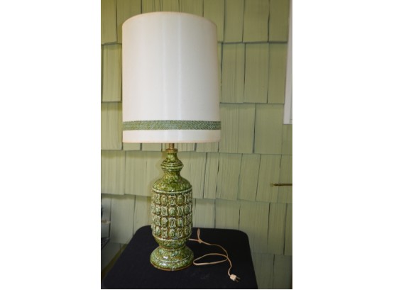 (#3) Vintage Green Ceramic Table Lamp 24' With Out Shade