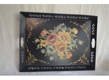 (#28) Metal Hand-painted Art Gift Serving Tray 21.75x16