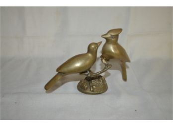 (#20) Brass Cardinal Bird Sculpture