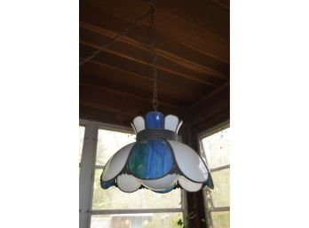 (#7) Blue/Green Hanging Lamp 17.5' Round