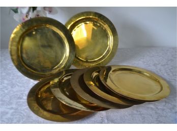 (#18) Brass Charger Plates (8) From Morocco