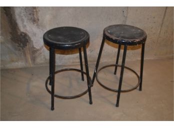 (#195) Metal Stools (2) 2ft Height