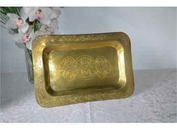 (#16) Morocco Etched Brass Tray 17x11.5