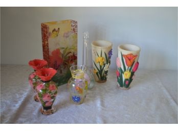 (#94) Assortment Of Floral Vase (7)