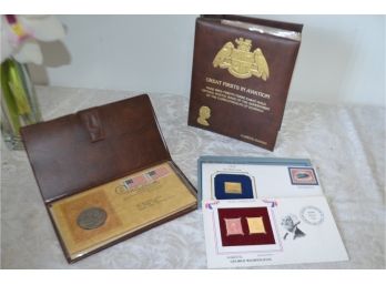 (#169) Stamp Collection Great First In Aviation Album, Bicentennial Commemorative Ben Franklin