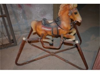 (#190) Vintage Child Rocking Horse (rocks, Little Rusty)