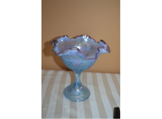 (#3) Fendon Blue Glass Compote Bowl 7'H