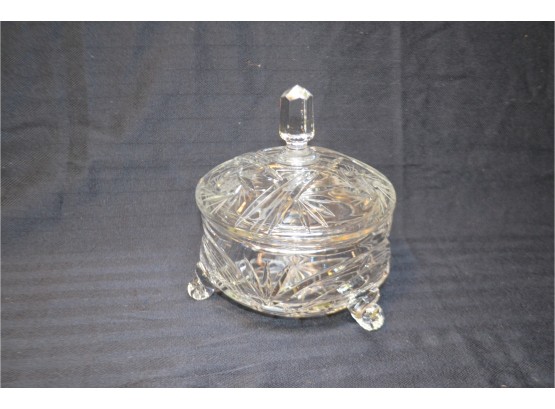 (#1) Crystal Covered Candy Dish 5.5'W