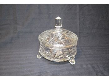 (#1) Crystal Covered Candy Dish 5.5'W