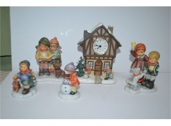 (#83) Goebel Hummel 2004 Winter Wonderland Clock BH177, BH76, BH47/P, BH 92/p, BH18