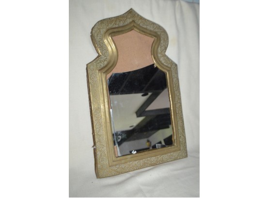 (#42) Moroccan Brass Framed Mirror (glass Broken)