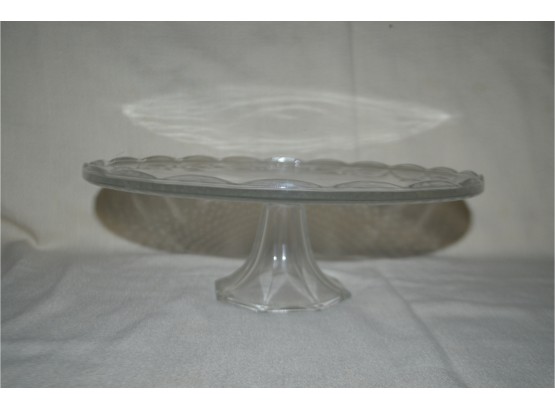 (#34) Glass Pedestal Cake Plate